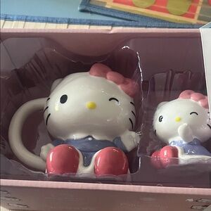 Hello Kitty Pink and Blue Mug & Figurine Set